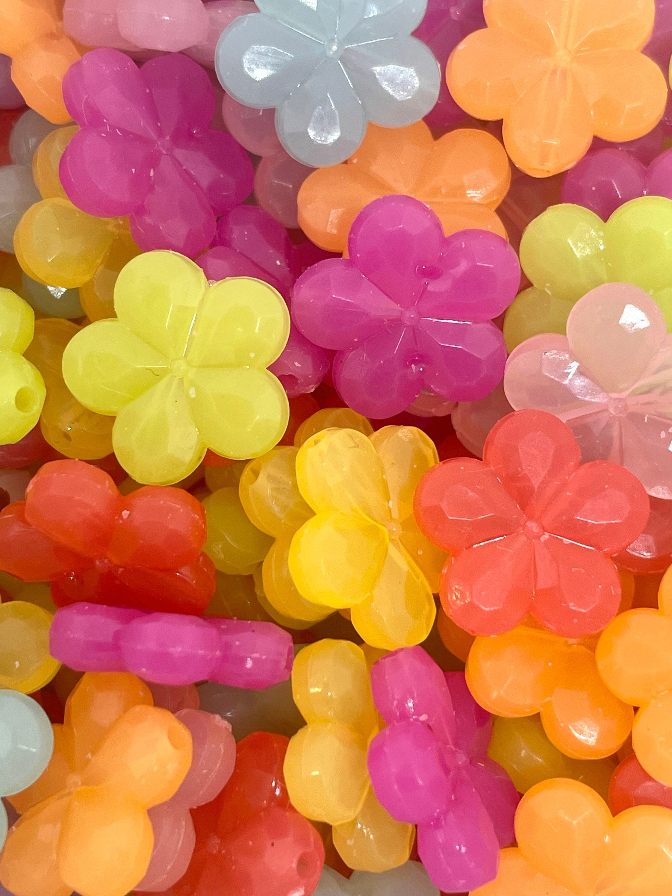 Translucent Flower Beads, Clear Beads for Jewelry Making, Choker