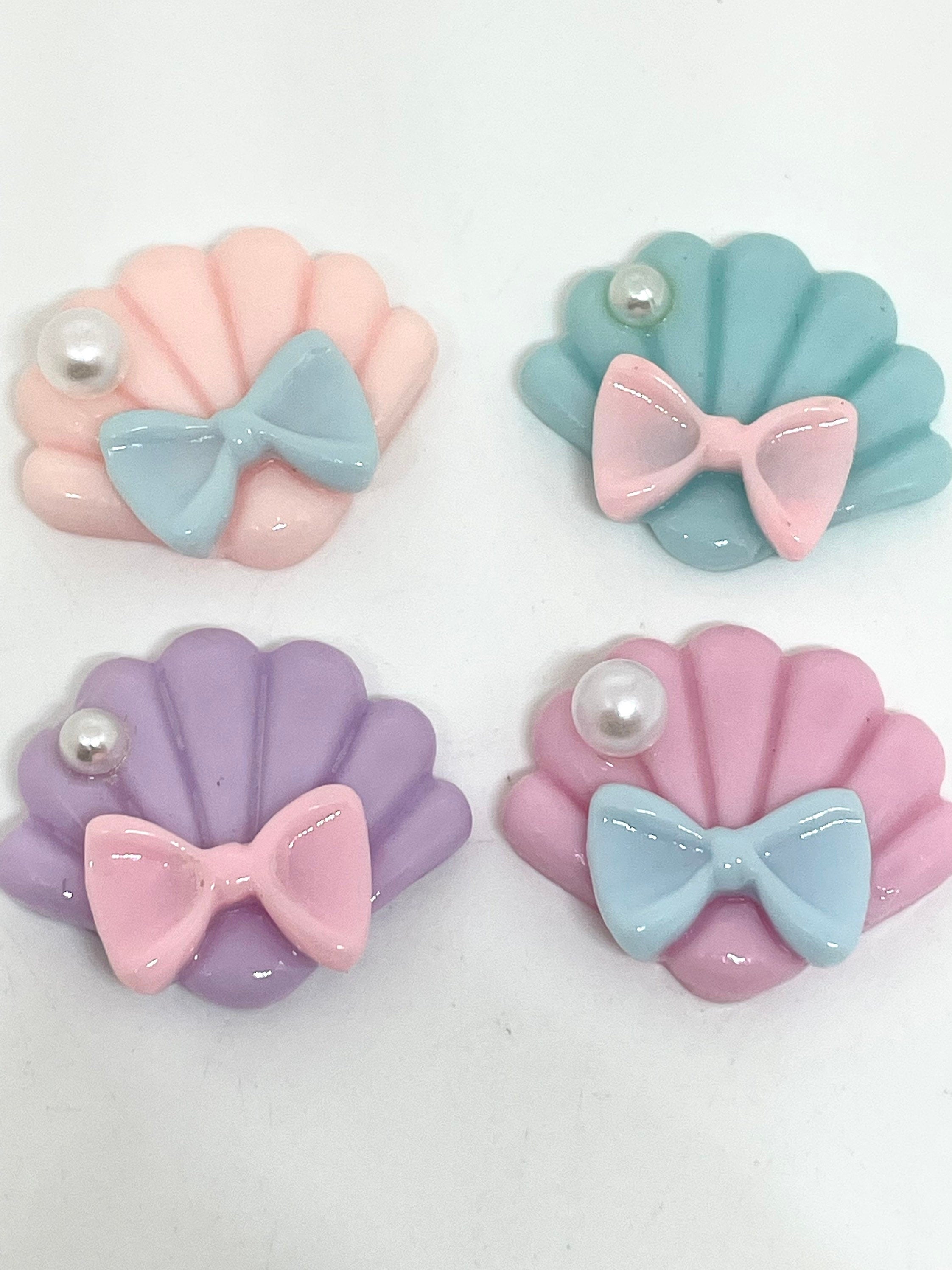 Kawaii Pastel Mermaid Shell Cabochons, Resin Mermaid Themed, Dolly Kei, Sweet Lolita