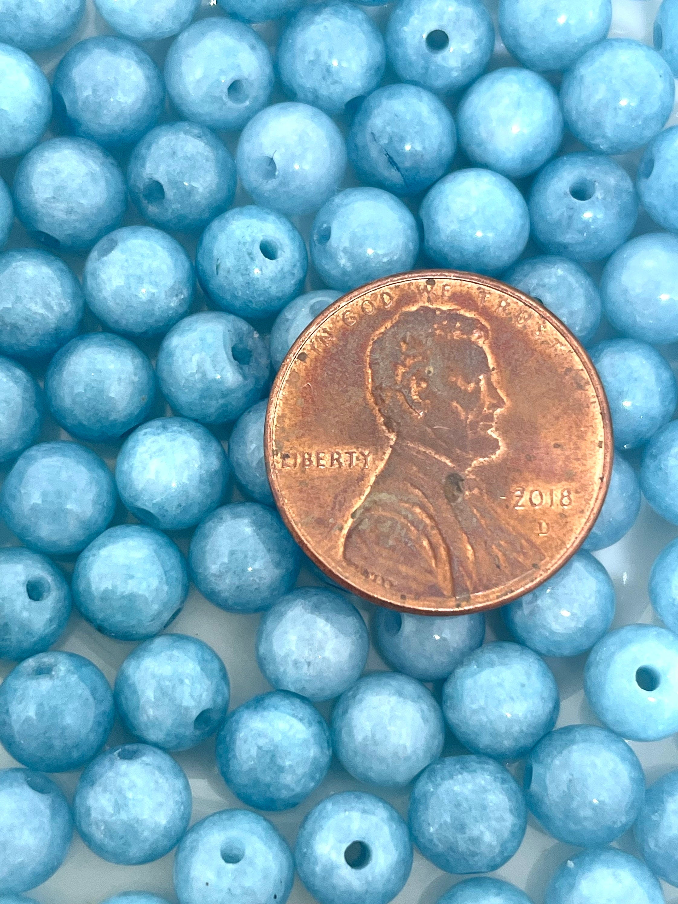 6mm Blue Chalcedony Stone Beads