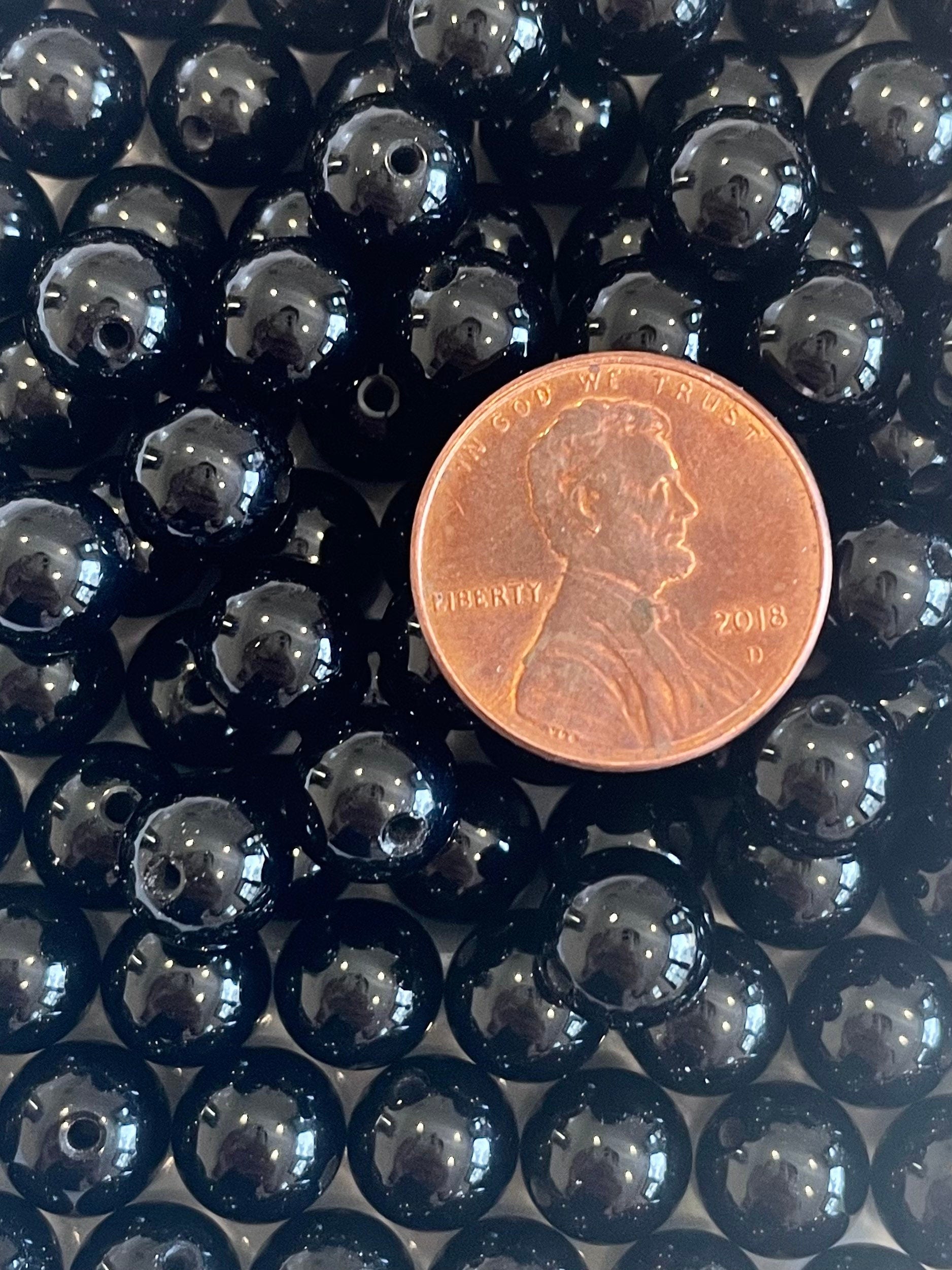 8mm Black Agate Stone Beads