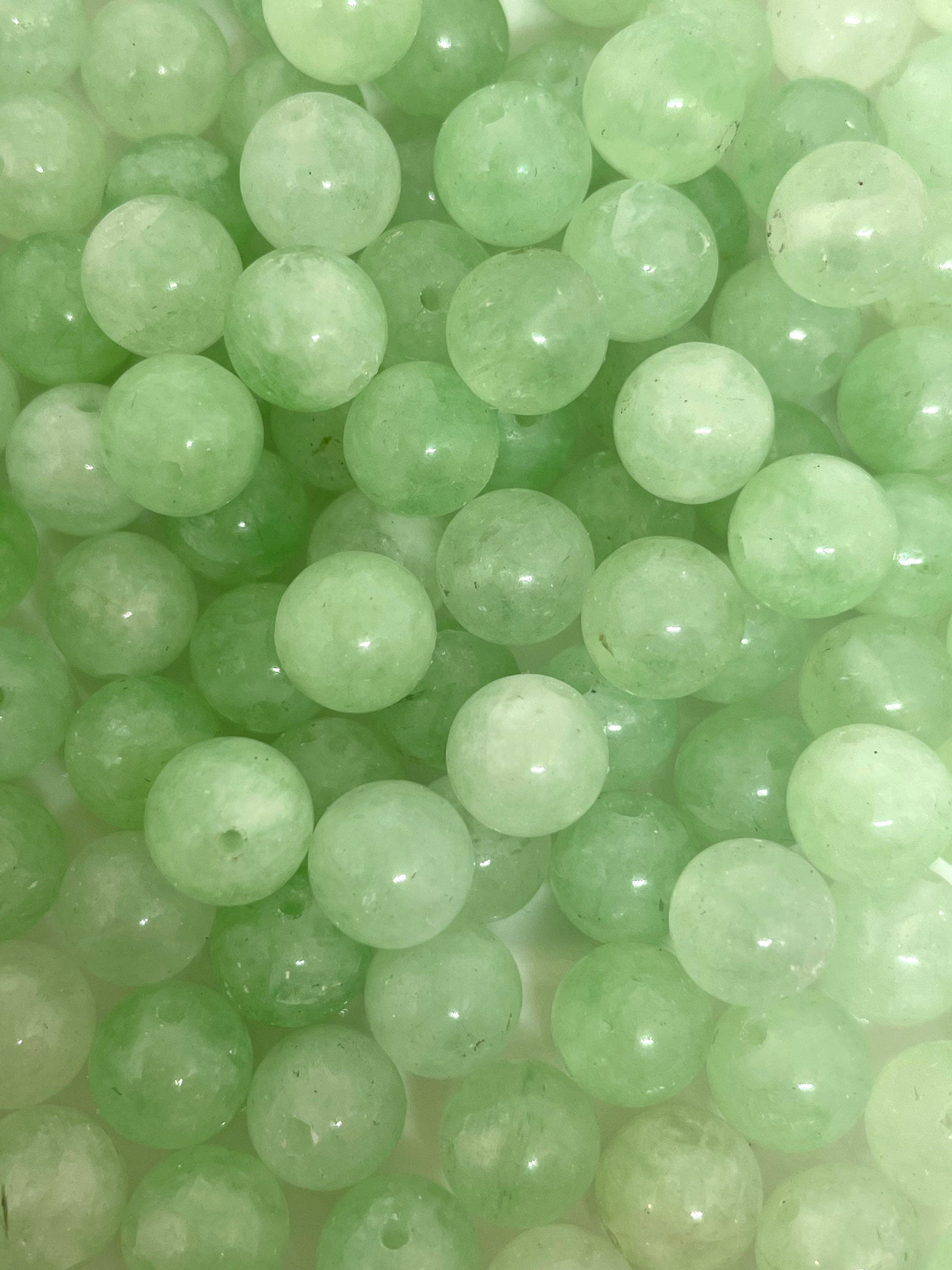 8mm Light Green Jade Beads