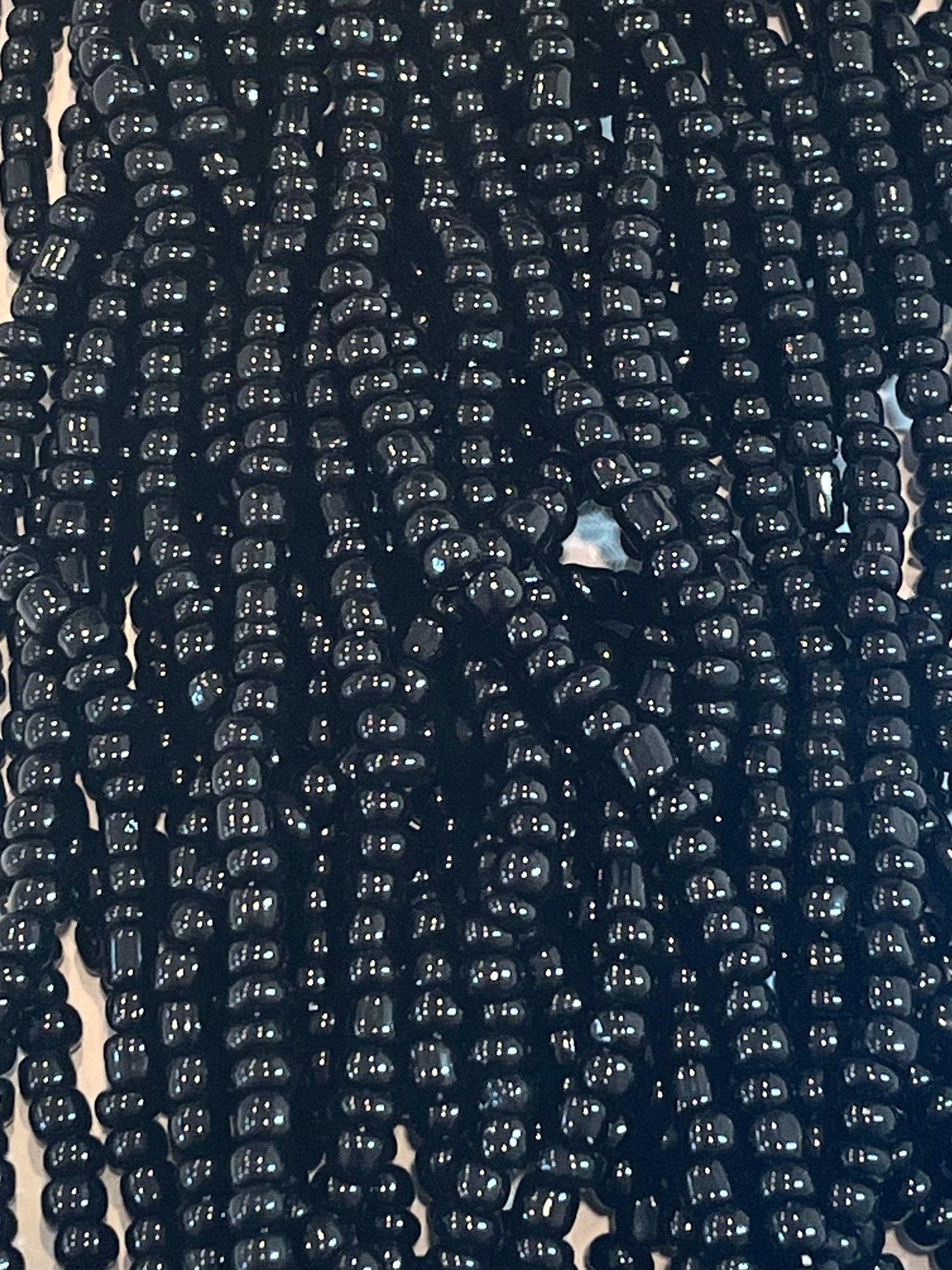 3mm Tiny Opaque Black Seed Beads