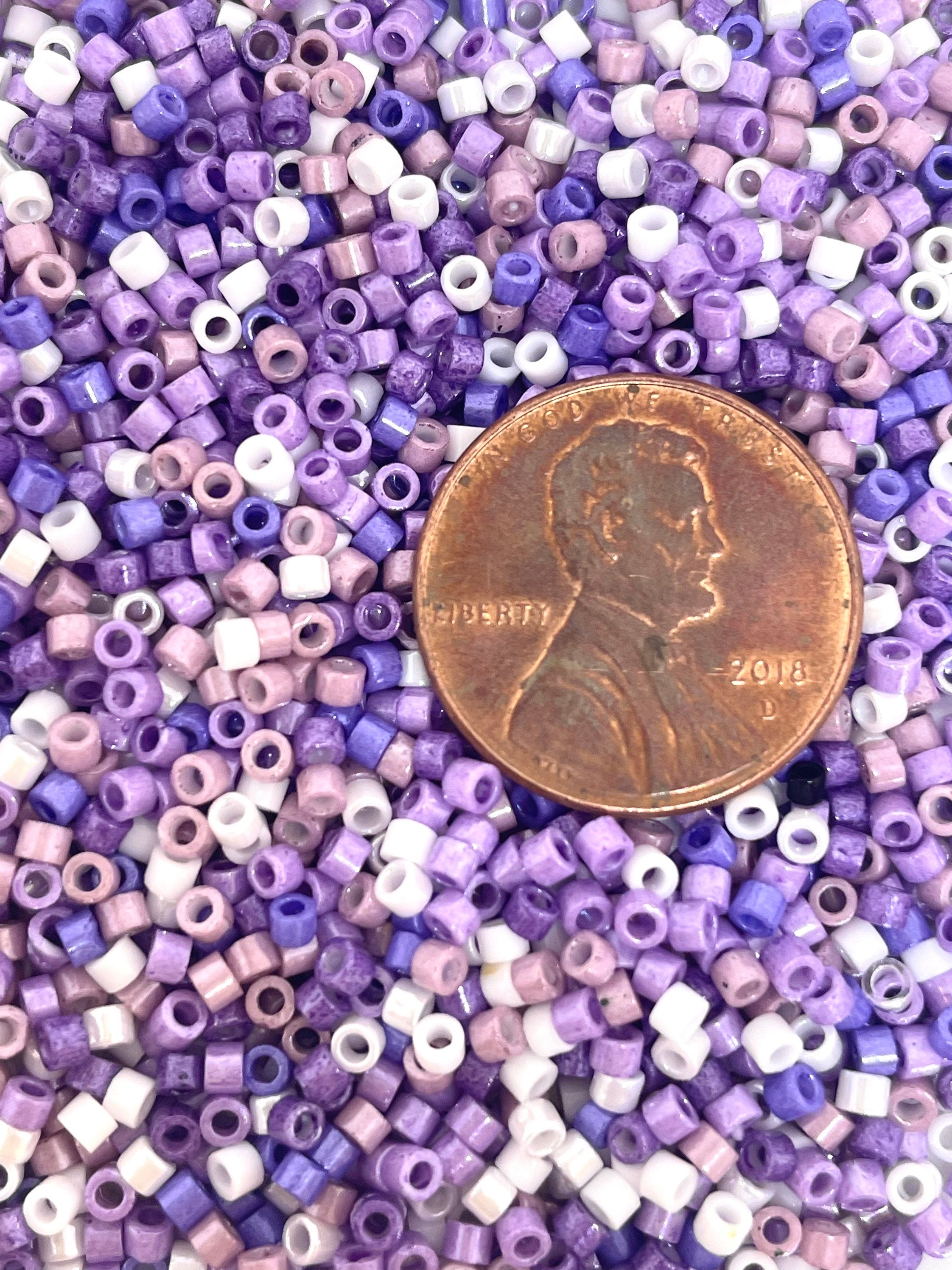 2mm Tiny Lilac Miyuki Seed Bead Assortment