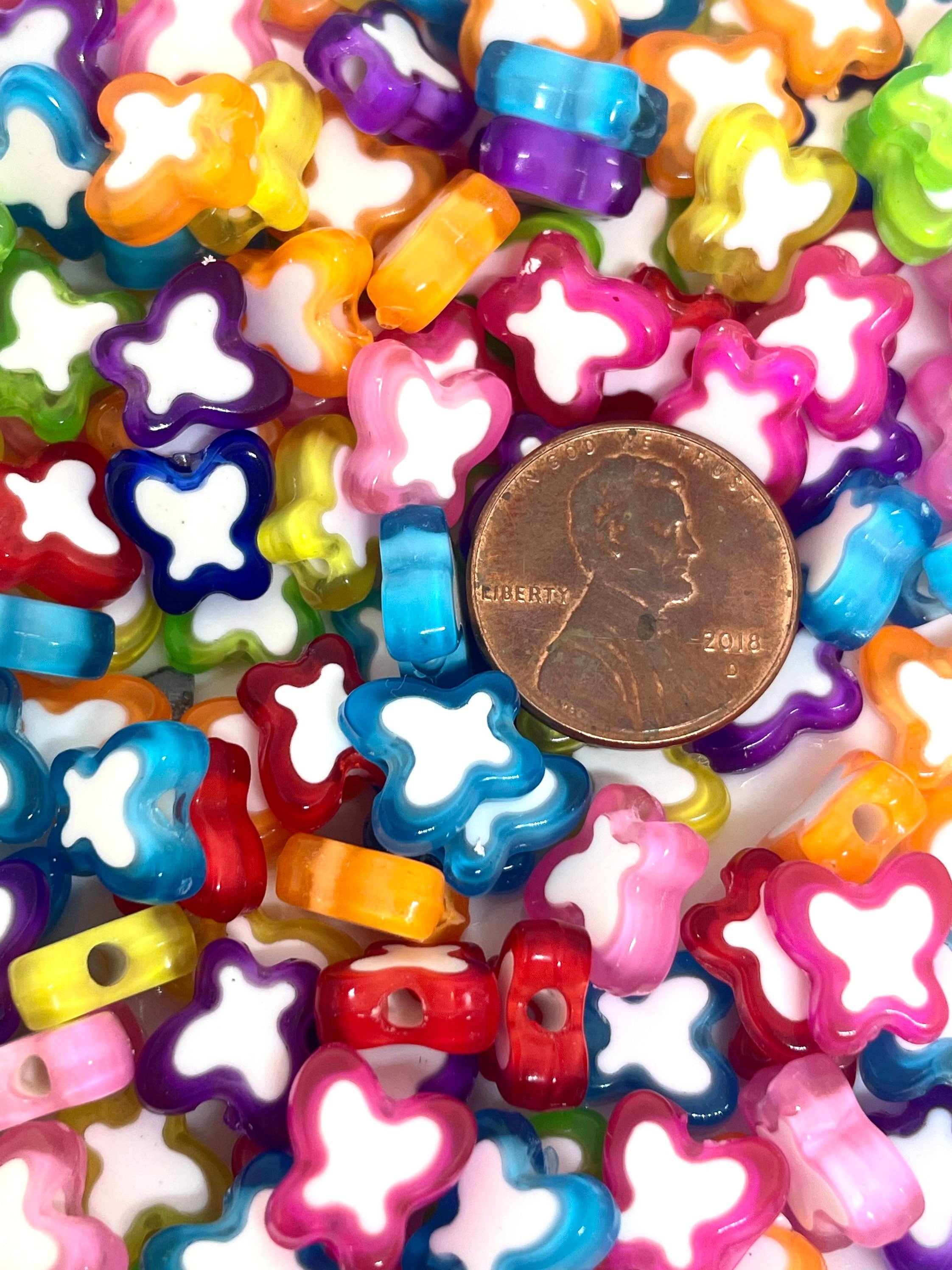 Bright Rainbow Butterfly Spacer Beads, Charms, Pendants, Insect Beads