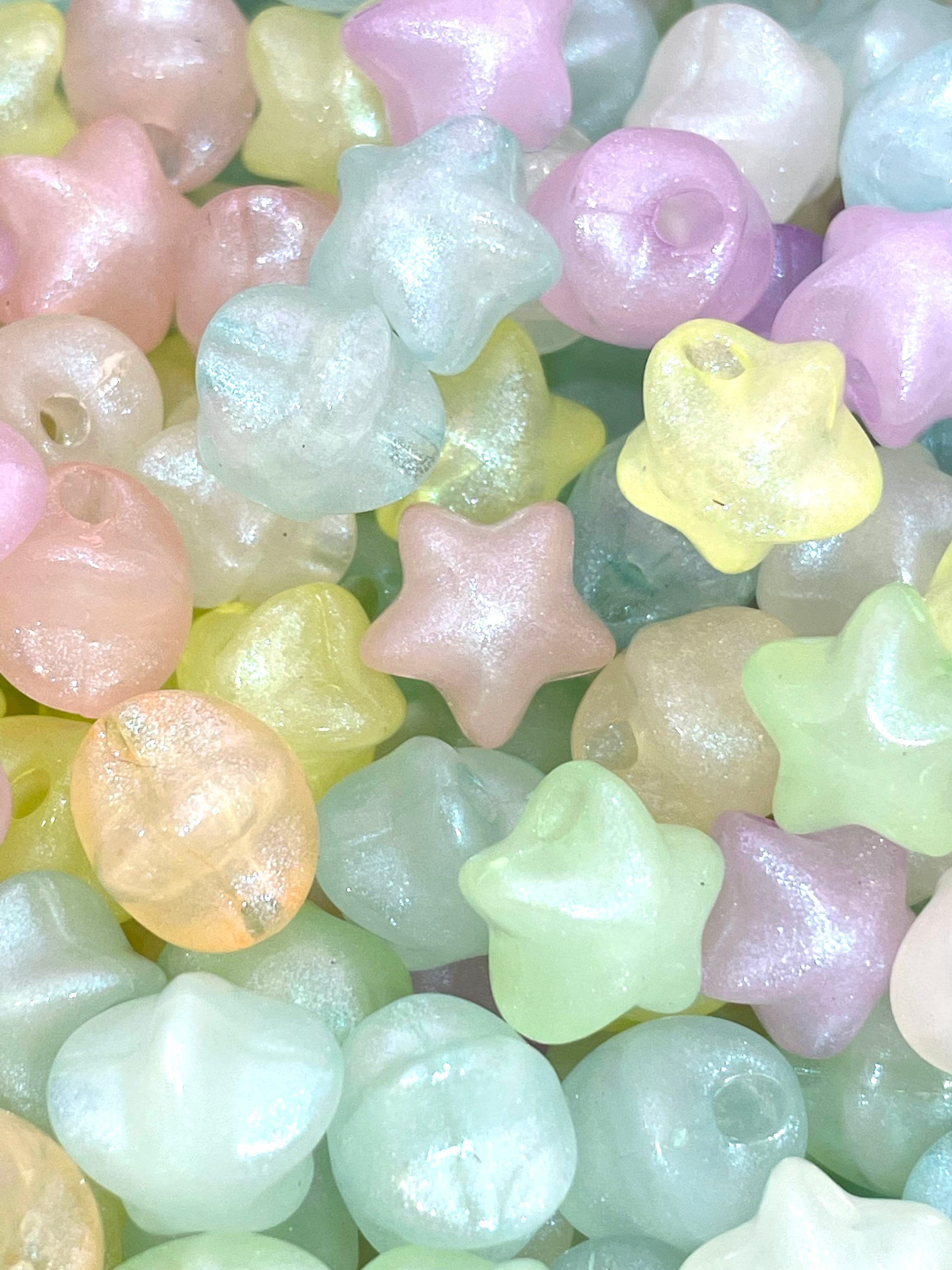 Kawaii Twinkle Twinkle Iridescent Star Beads, Yume Kawaii, Fairy Kei Beads, Jewelry from Japan