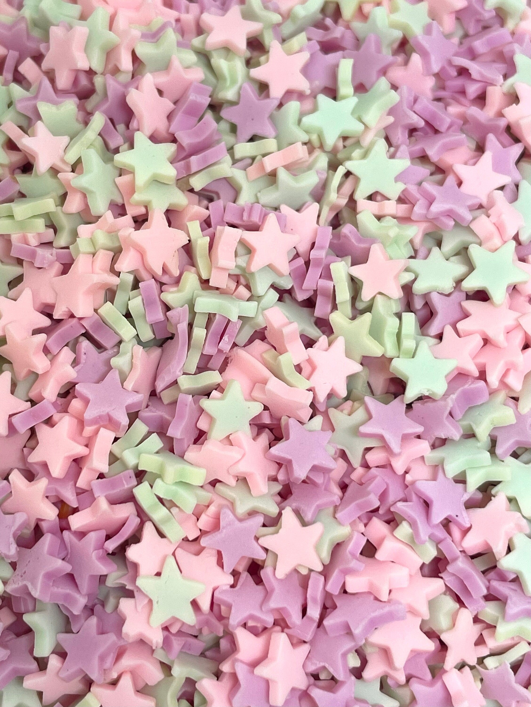 Fake Pastel Star Sprinkles, Polymer Clay Faux Toppings, Slime Add-Ins