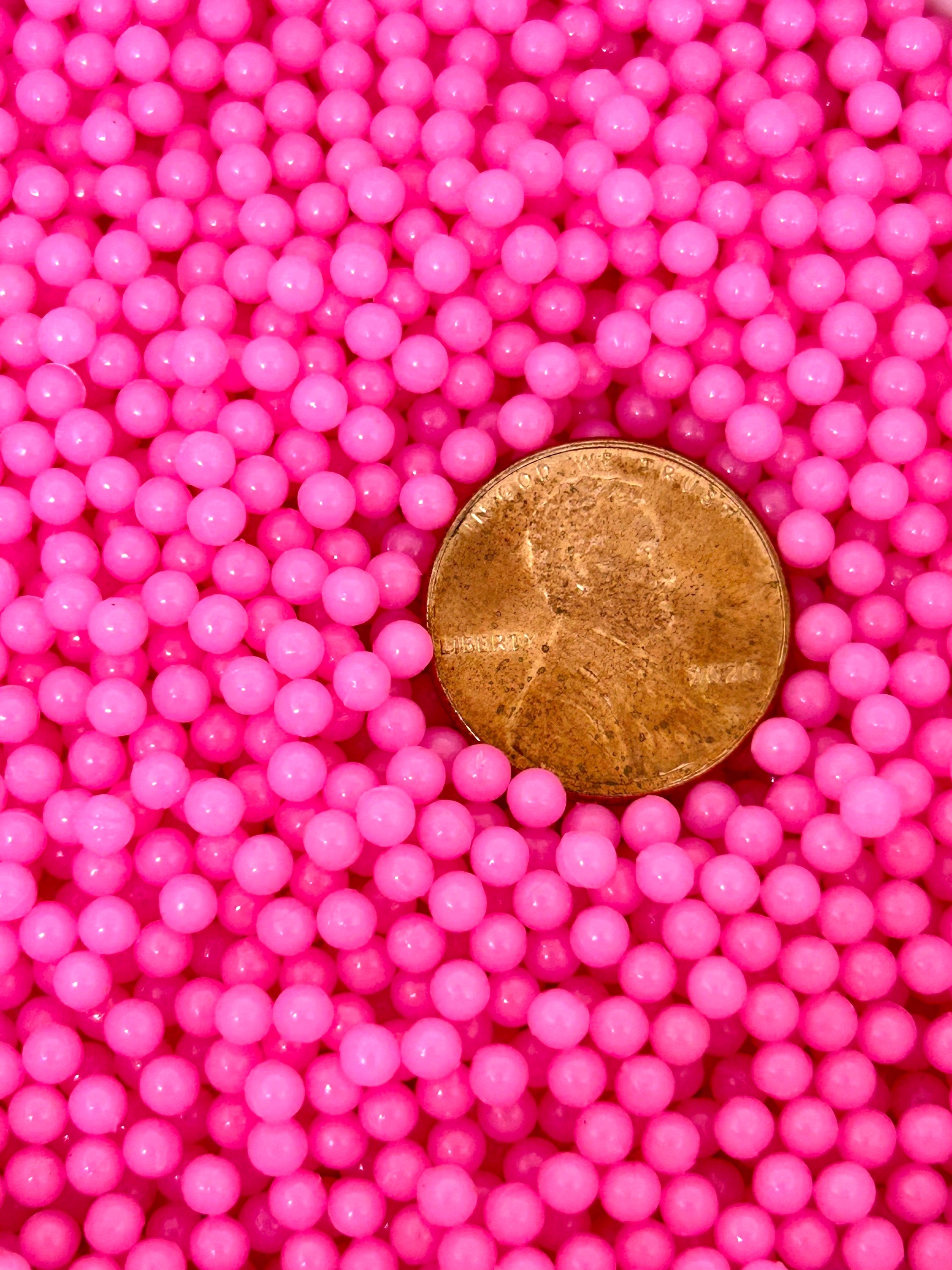 Tiny Fake Bubblegum Pink Sprinkles, Faux Sprinkles for Slime, Add-ins, Mixers, Nail Art