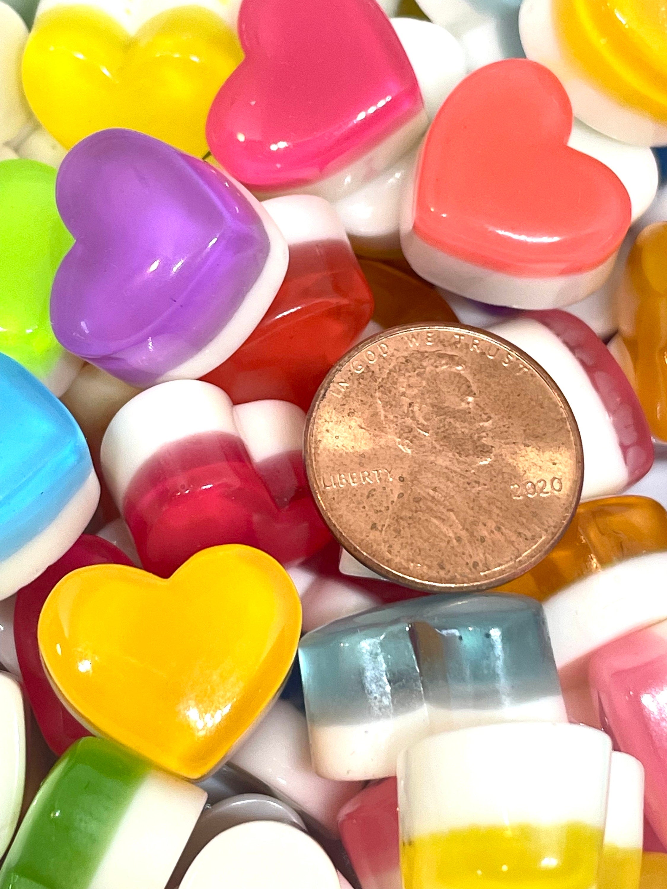 Kawaii Resin Heart Candies, Valentines Day Cabochons, Fake Candy, Sweets