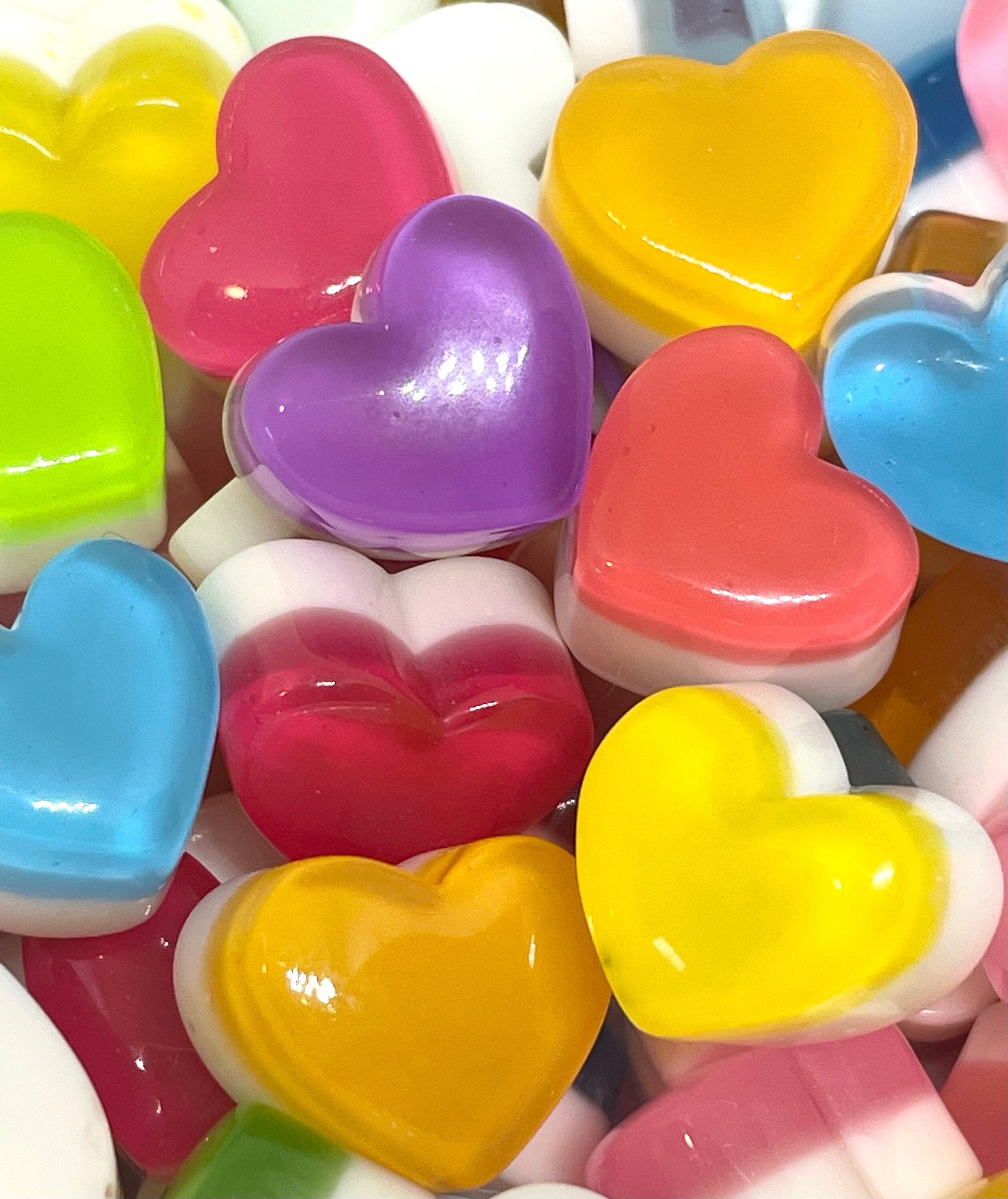 Kawaii Resin Heart Candies, Valentines Day Cabochons, Fake Candy, Sweets