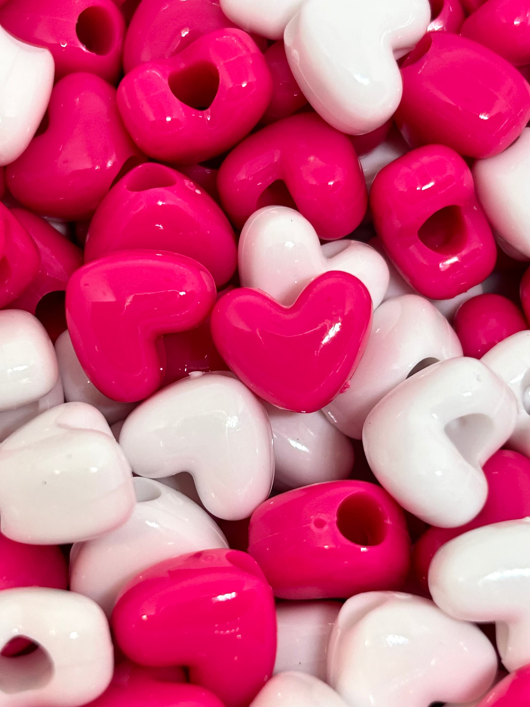 Sweetheart Valentine's Day Heart Mix, Heart Shaped Pony Beads