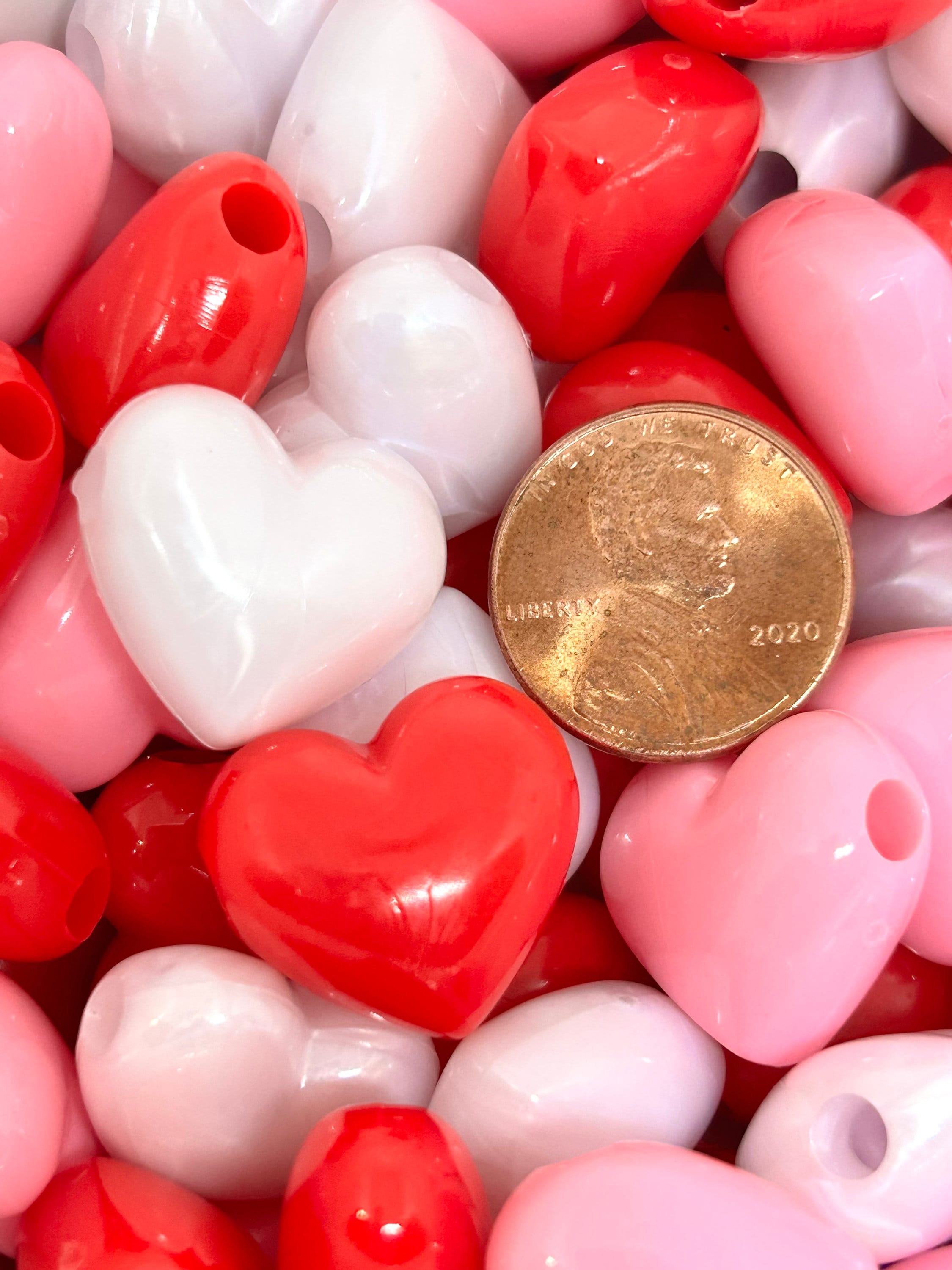 Sweet Heart Bead Assortment, Valentine's Day Pendant Beads