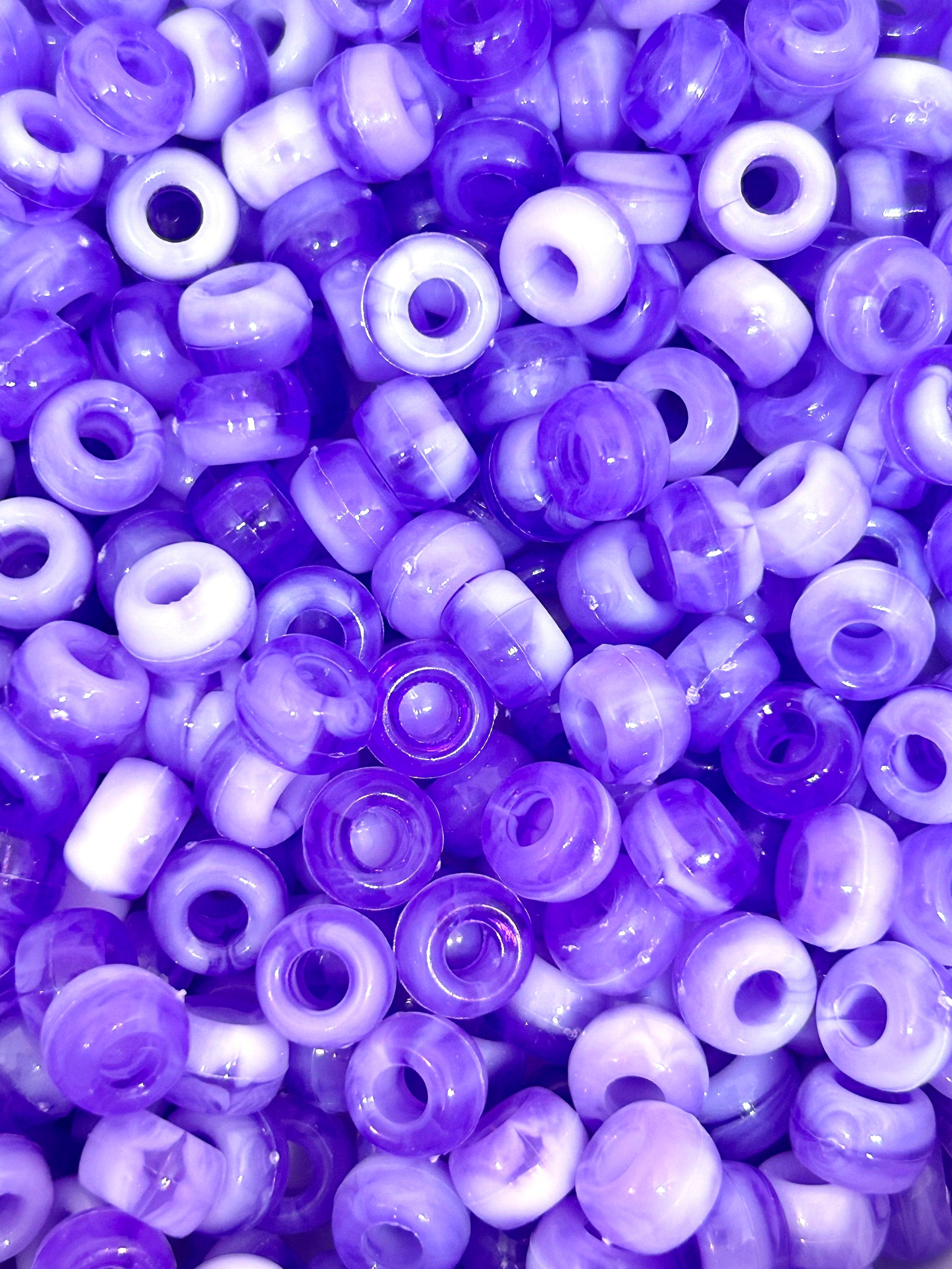 Grape Popsicle Marbled Barrel Beads for Bracelet