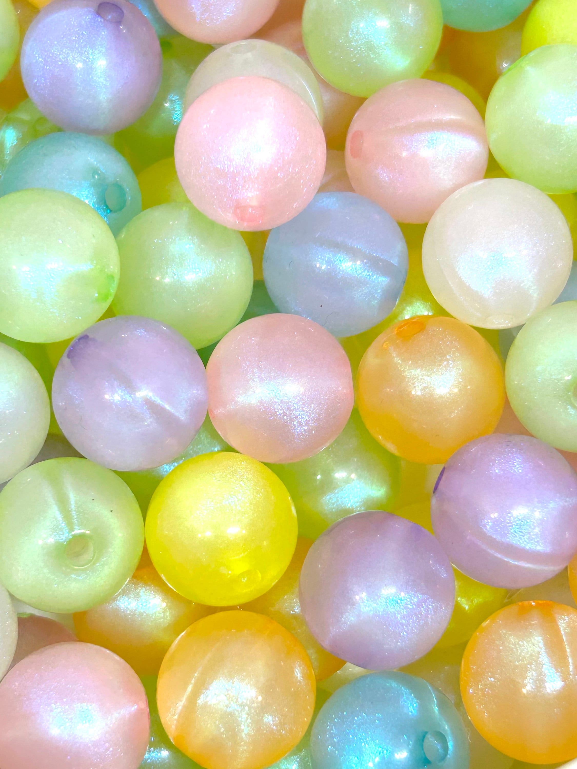 16mm Chunky Iridescent Jelly Beads