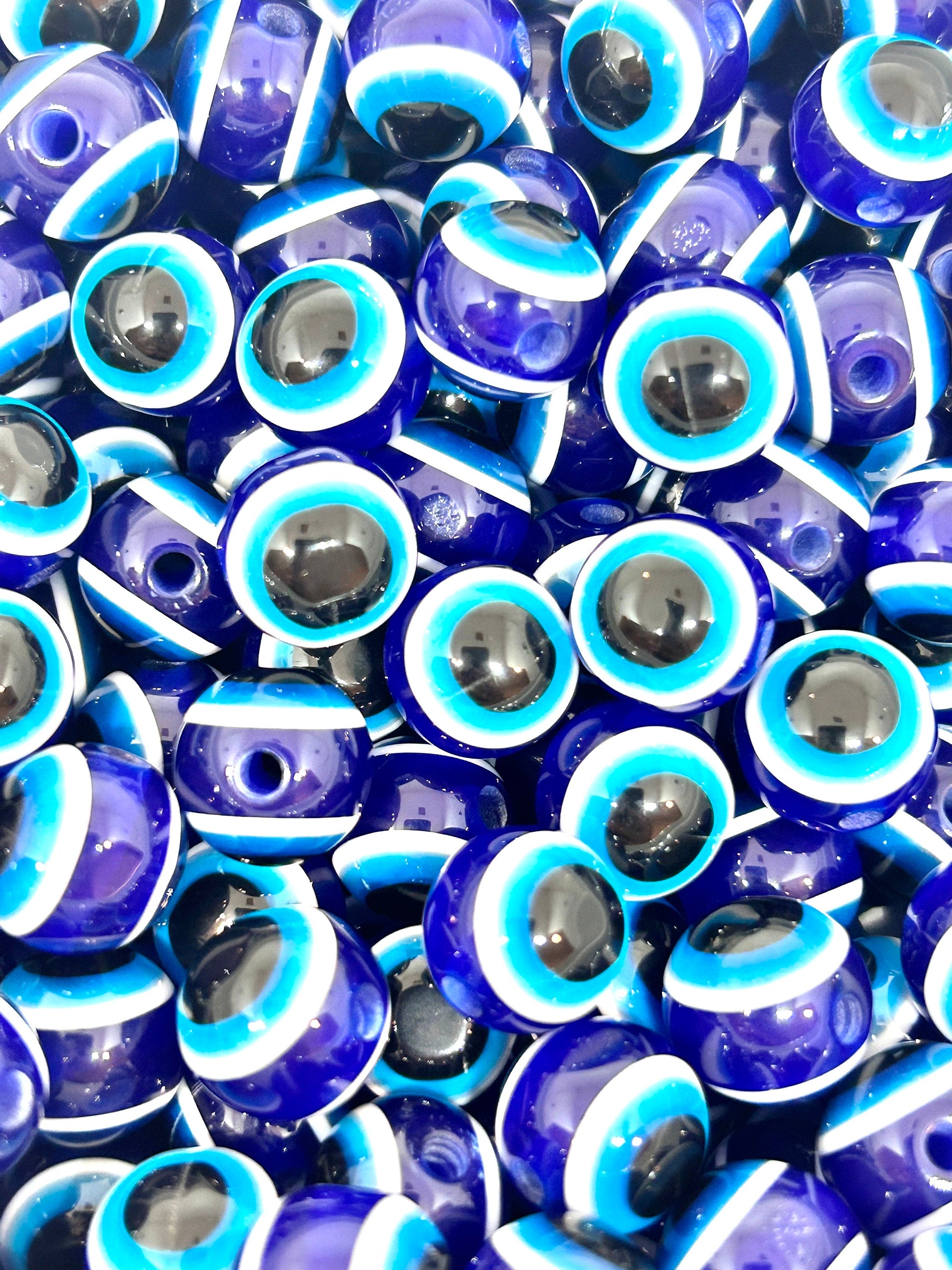 Spooky 12mm Royal Blue Eye Ball Beads by Madison Beads - Essential Halloween Crafting and Jewelry Making Supply