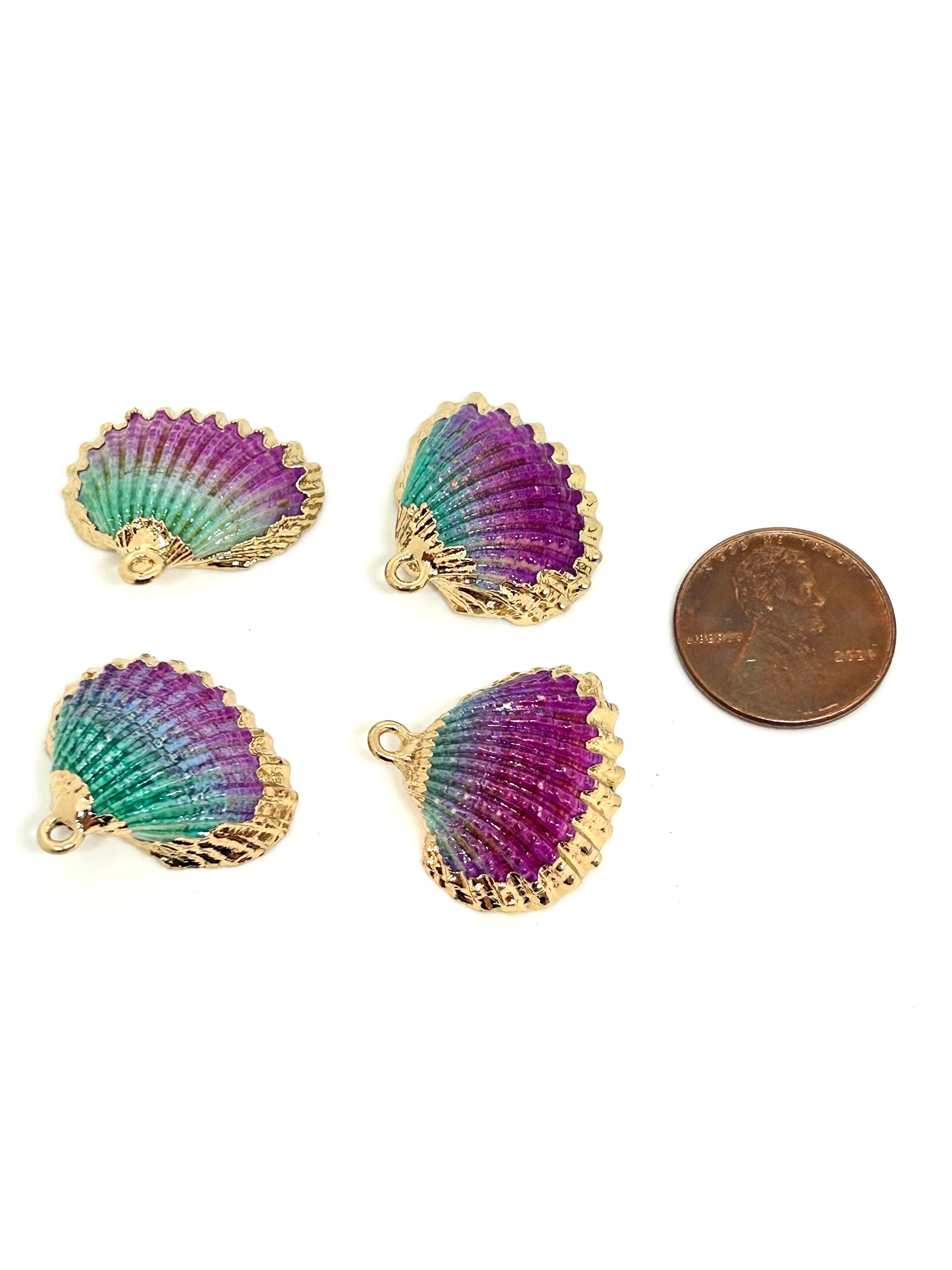 Ombre Sea Shell Charms Mix with Gold Accents by Madison Beads - A Perfect Collection for Ocean-Themed Crafts and Jewelry