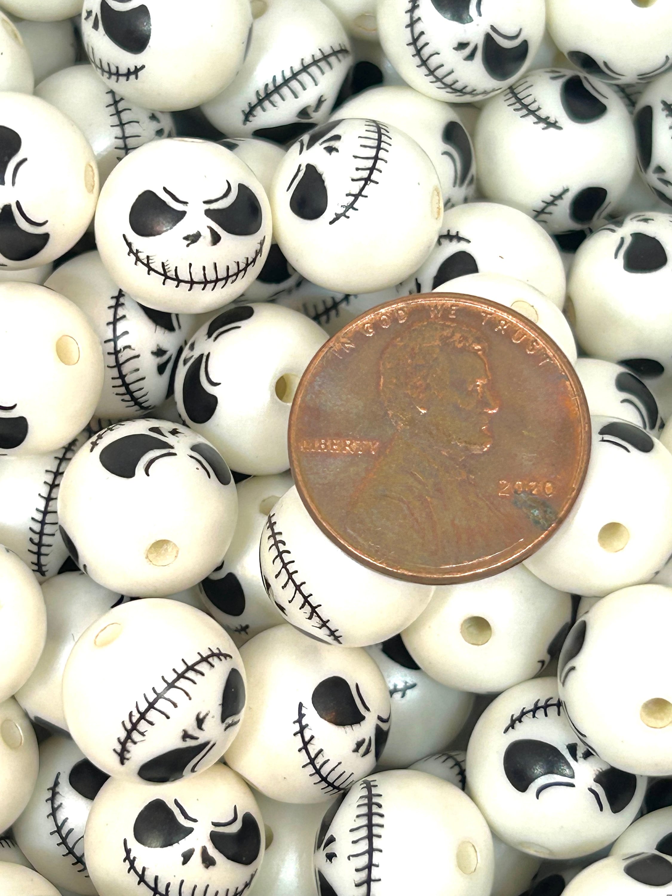 12mm Jack the Skeleton Beads - Ideal for Halloween Jewelry Creations