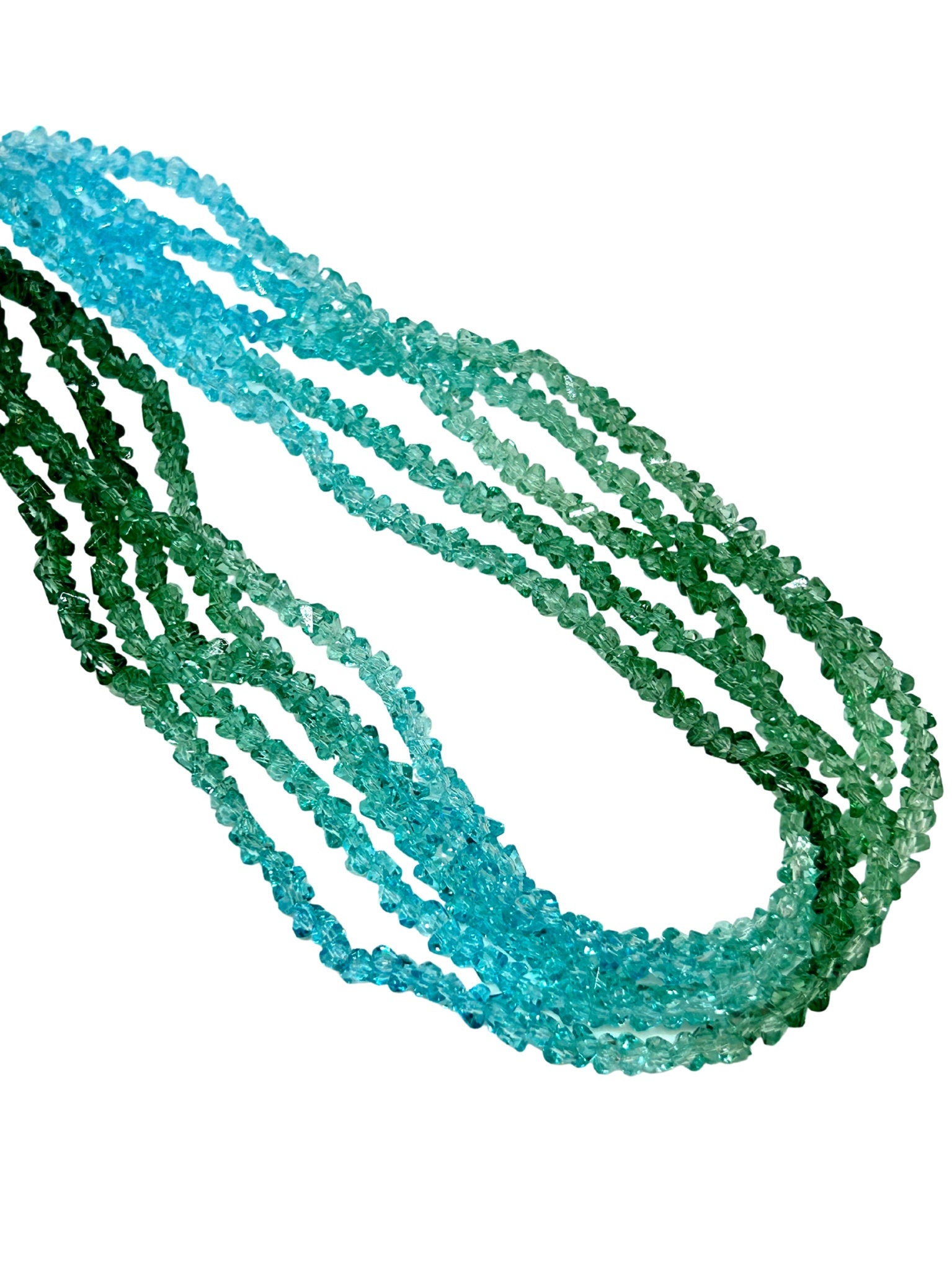 Sea Green to Blue Ombre Glass Beads: Mermaid-Inspired Strand