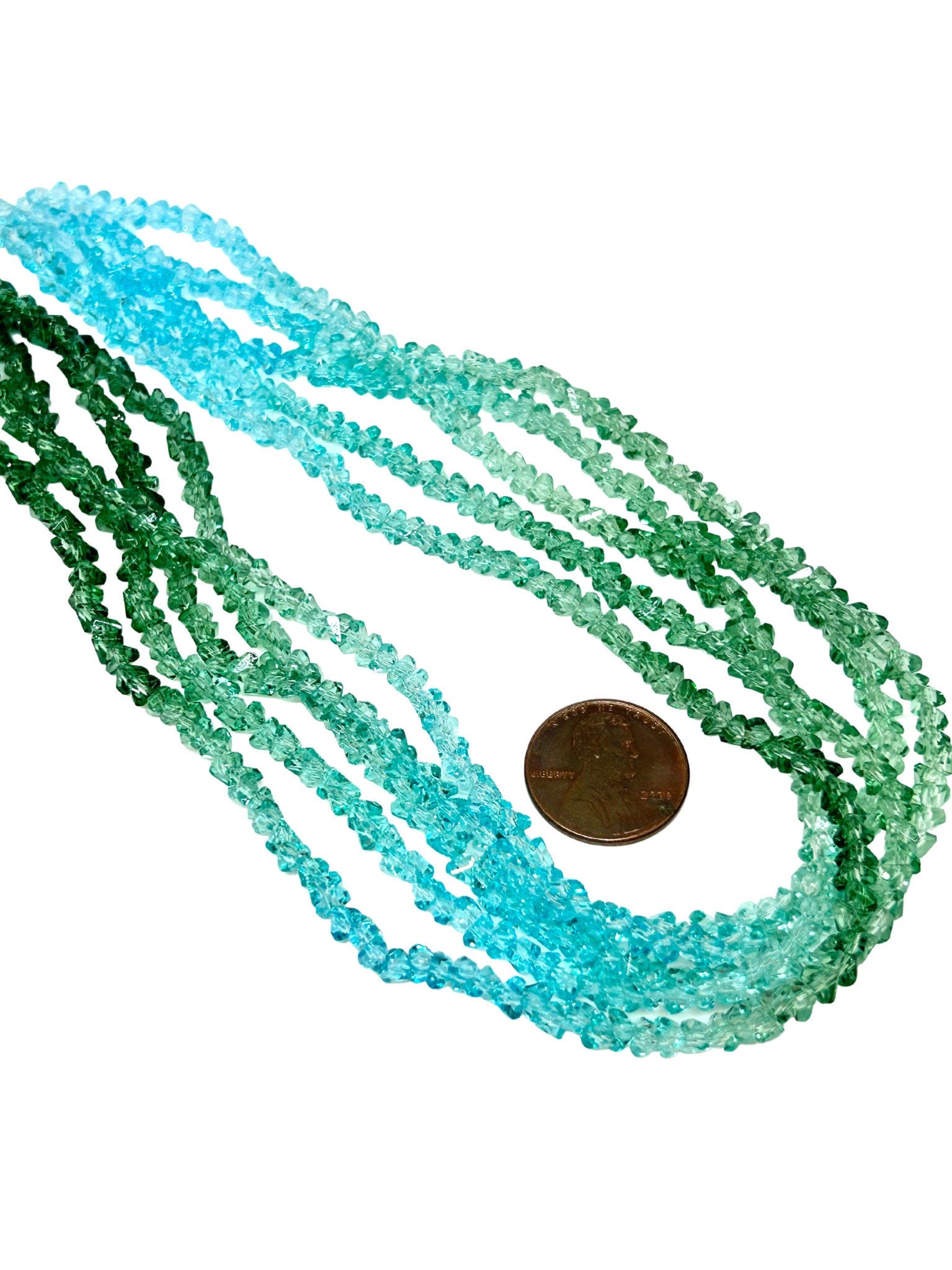 Sea Green to Blue Ombre Glass Beads: Mermaid-Inspired Strand