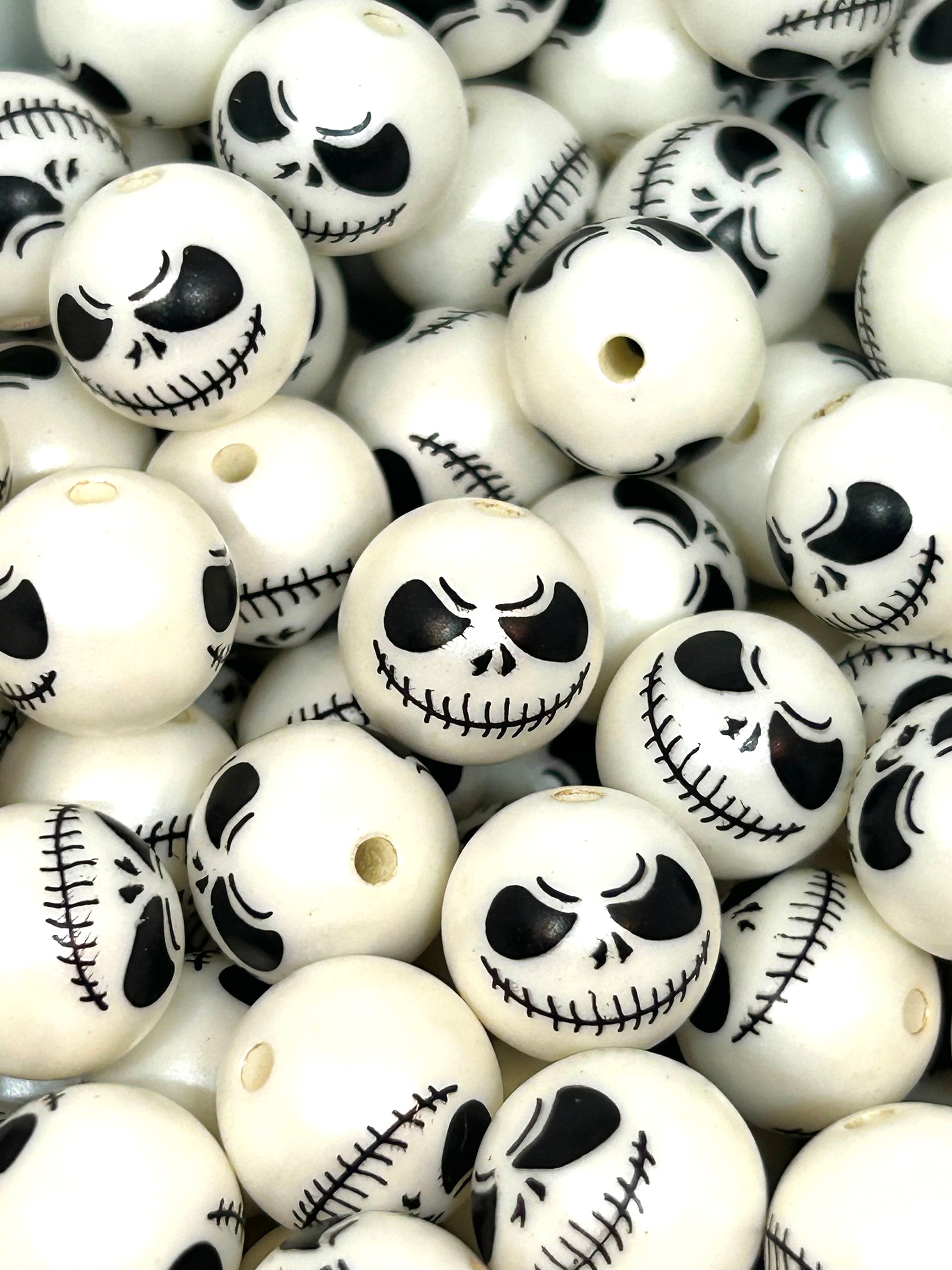 12mm Jack the Skeleton Beads - Ideal for Halloween Jewelry Creations