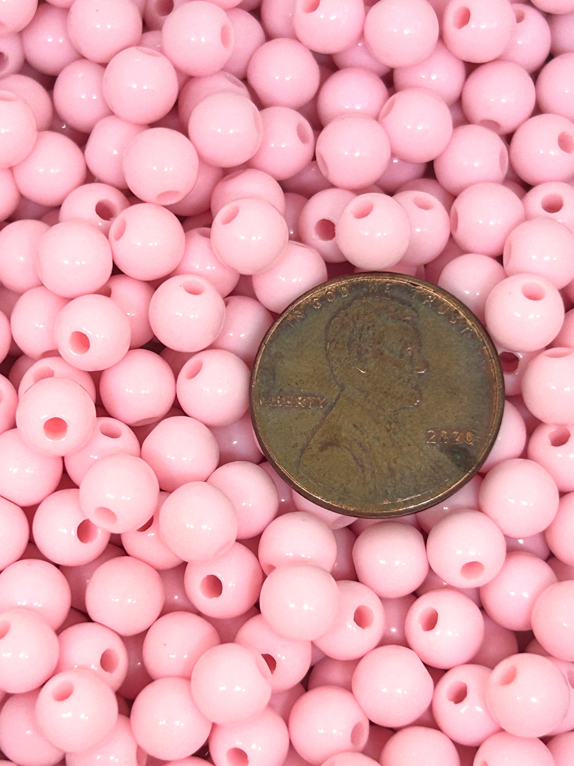 6mm Pastel Pink Bracelet Beads