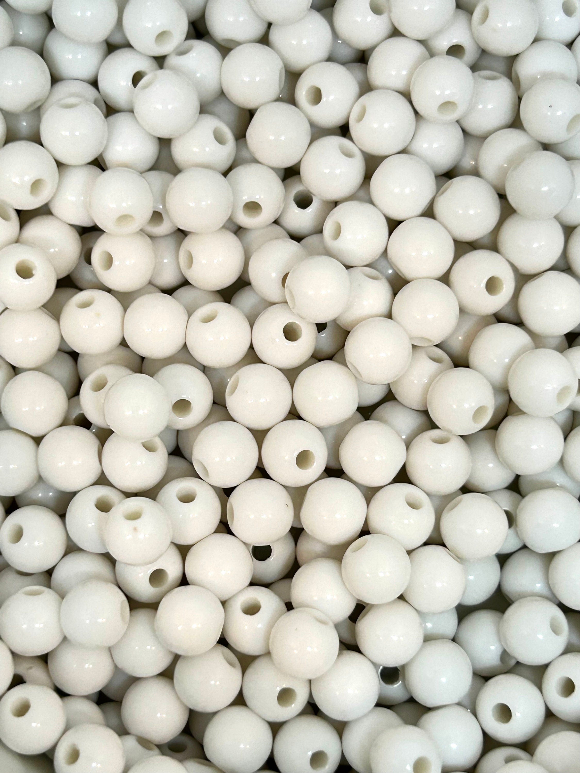 6mm White Bracelet Beads