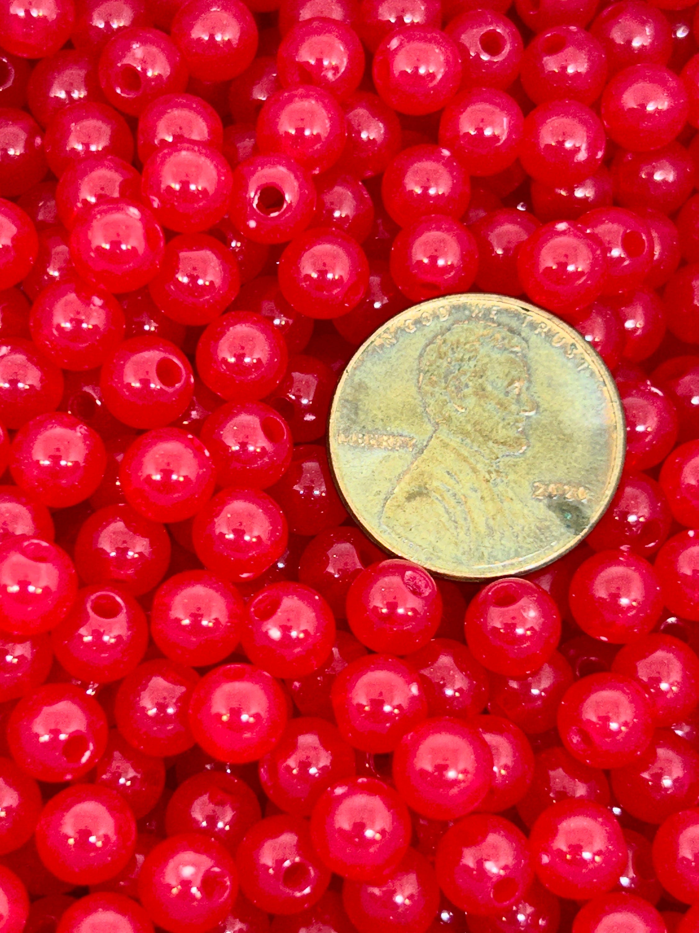 6mm Translucent Red Beads - Festive Christmas Bracelets