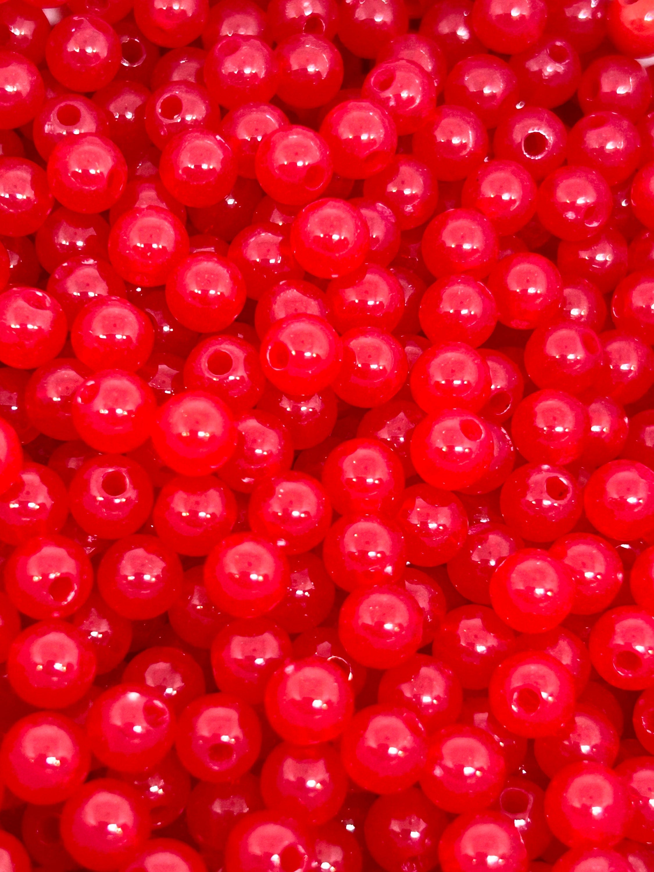 6mm Translucent Red Beads - Festive Christmas Bracelets