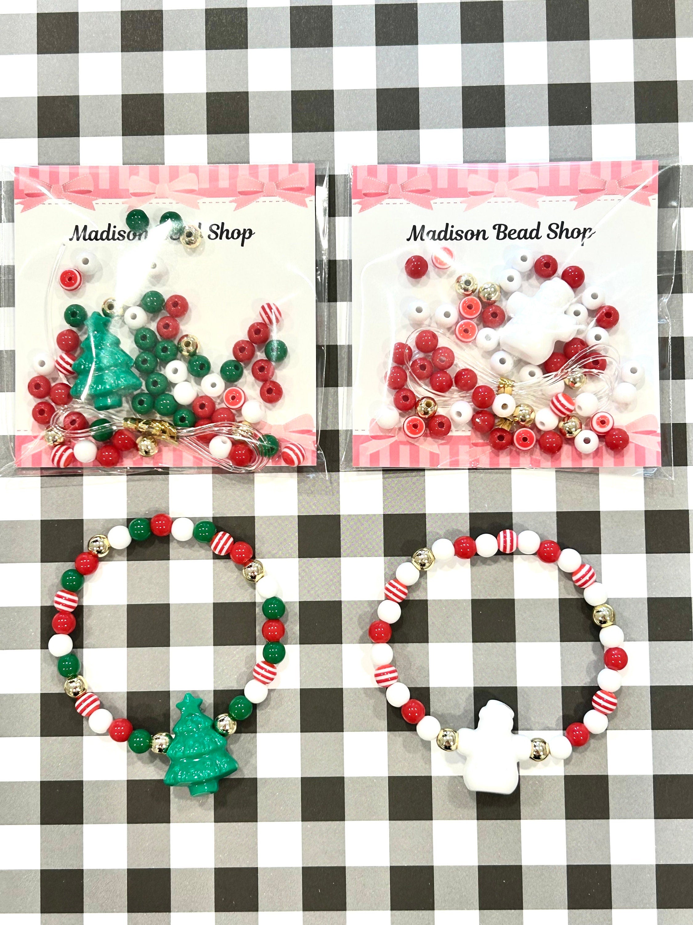 DIY Christmas Bracelet Kit - Snowman & Tree Bracelets